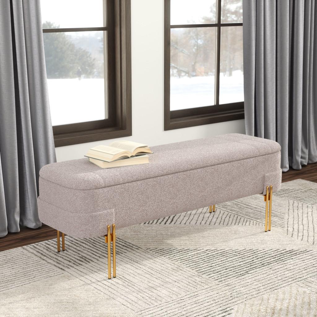 ZUO Lebreton Storage Bench Oatmeal Beige