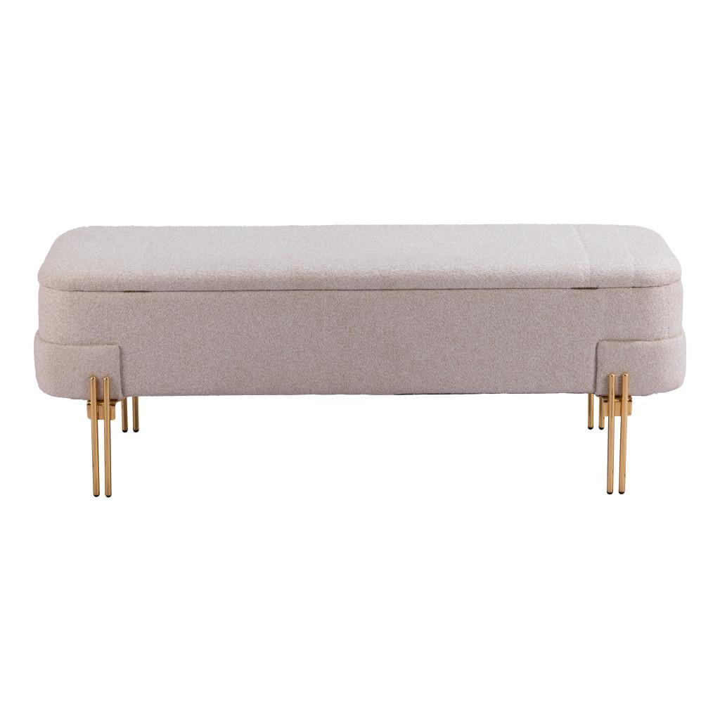 ZUO Lebreton Storage Bench Oatmeal Beige
