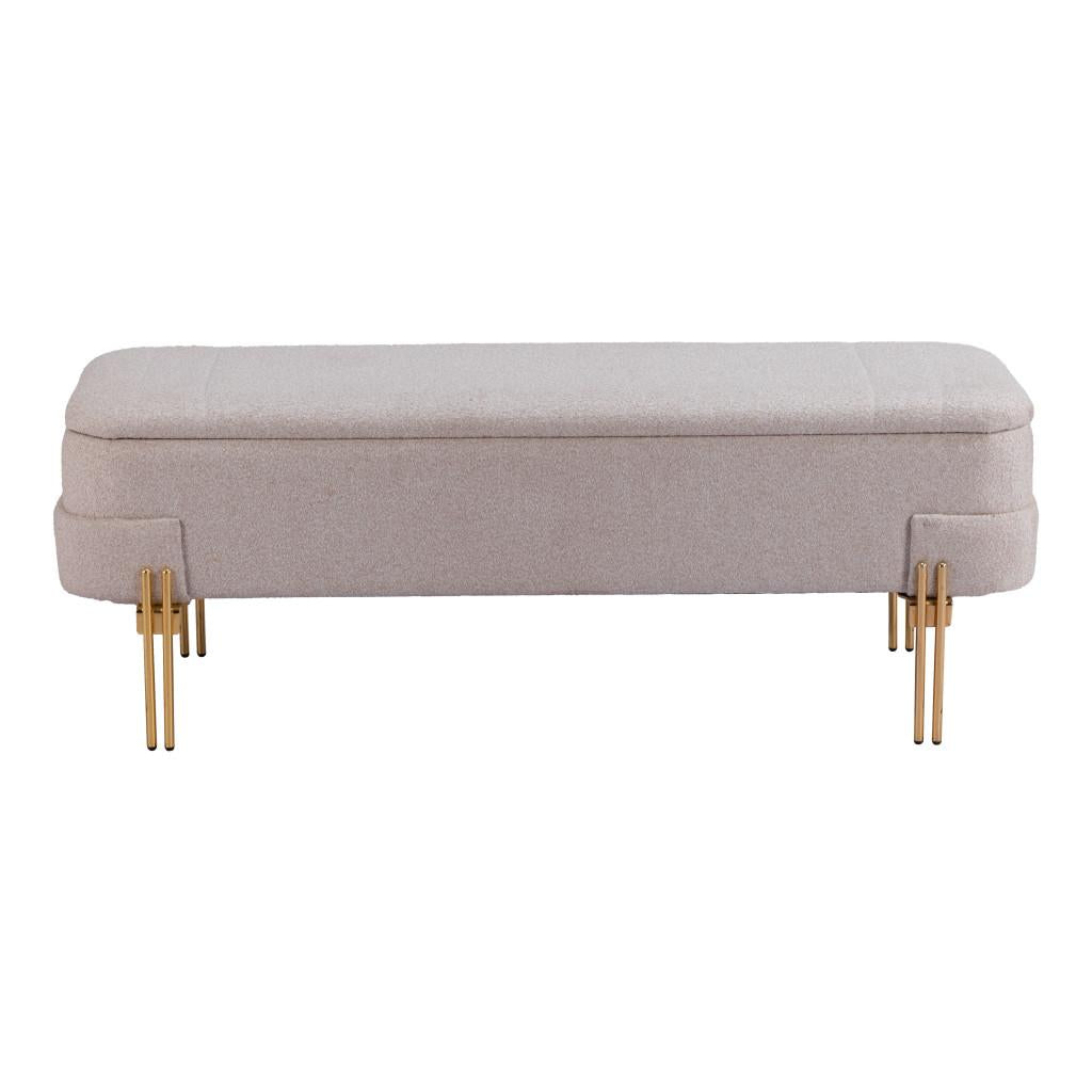 ZUO Lebreton Storage Bench Oatmeal Beige