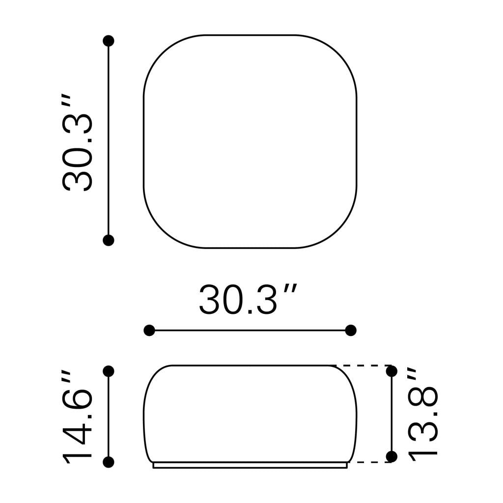 ZUO Azua Ottoman Cream