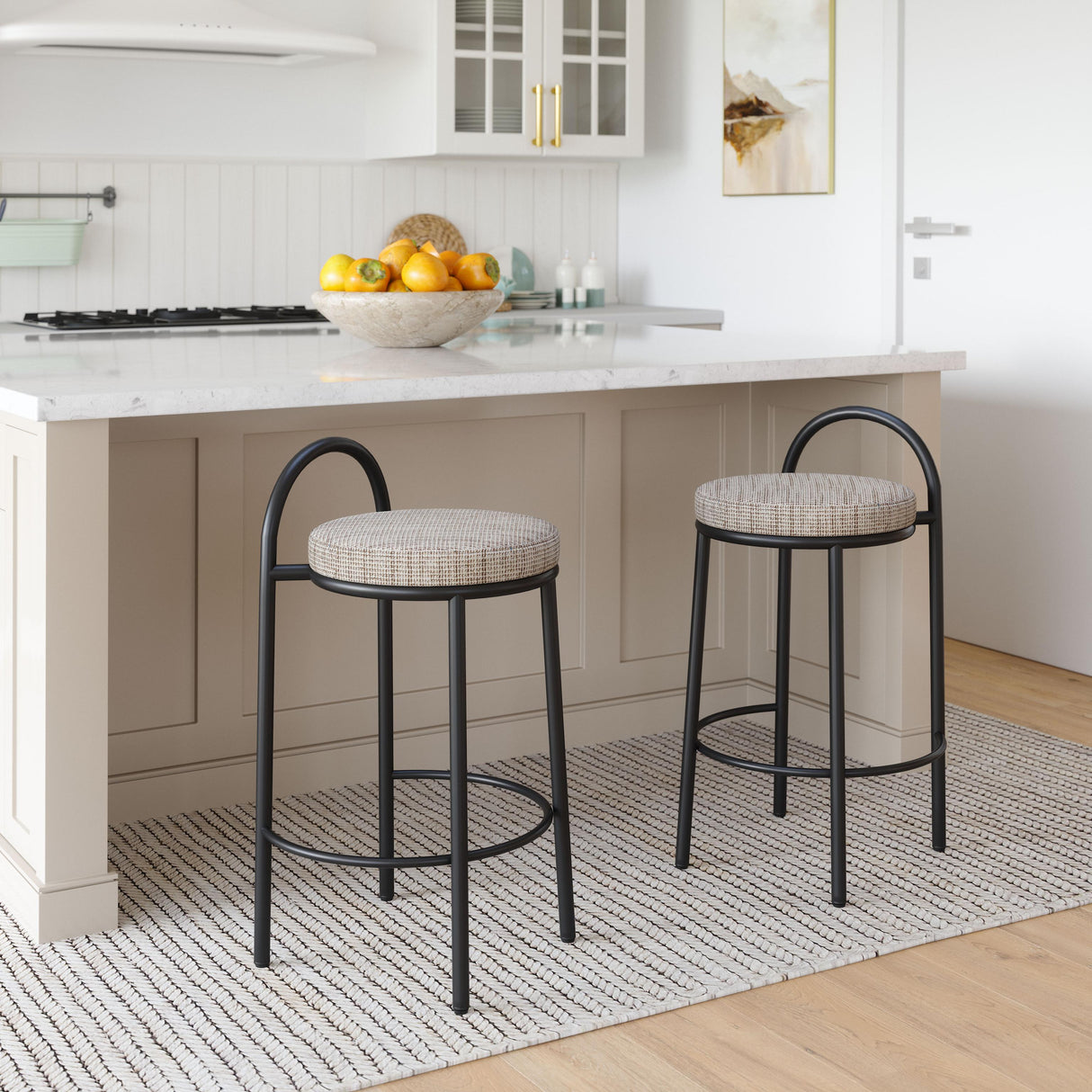 ZUO Sisal Counter Stool (Set of 2) Beige Tweed