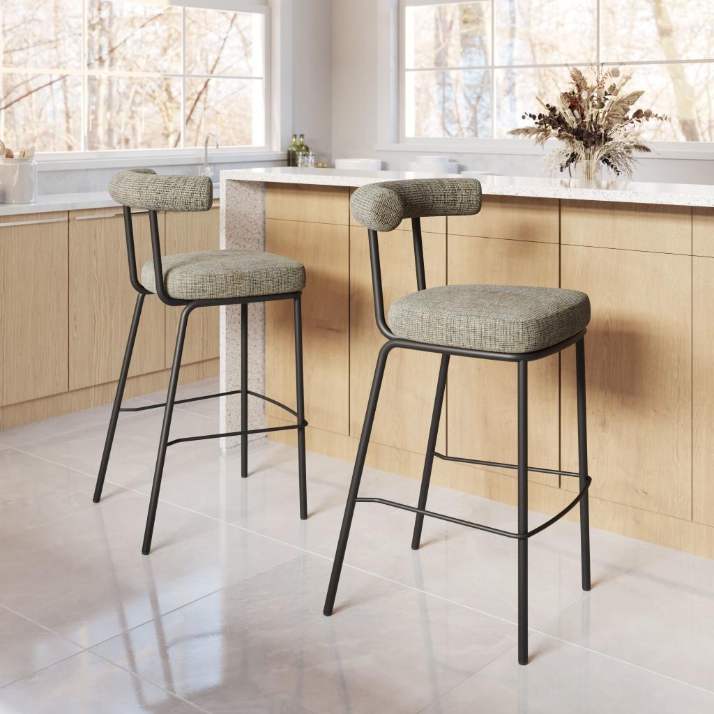 ZUO Kede Barstool Green Tweed