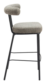 ZUO Kede Barstool Green Tweed