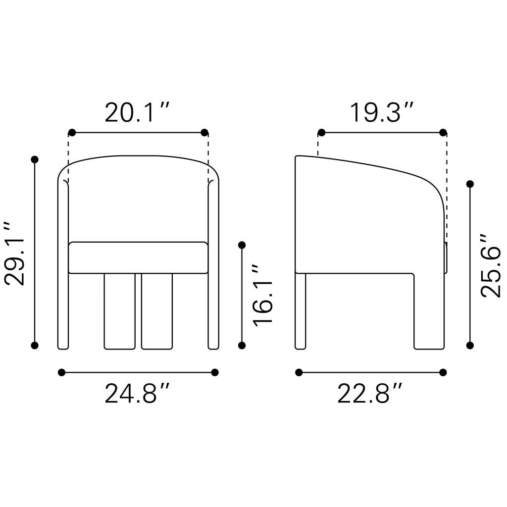 ZUO Hull Accent Chair Slate Gray