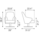 ZUO Withby Accent Chair Gray