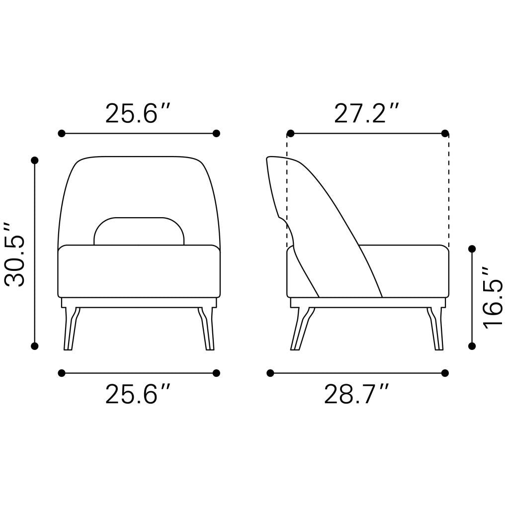 ZUO Mistley Accent Chair Brown