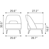 ZUO Mistley Accent Chair Gray