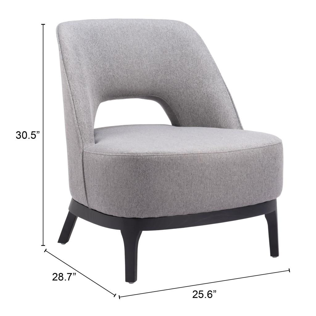 ZUO Mistley Accent Chair Gray