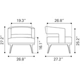 ZUO Penryn Accent Chair Slate Gray