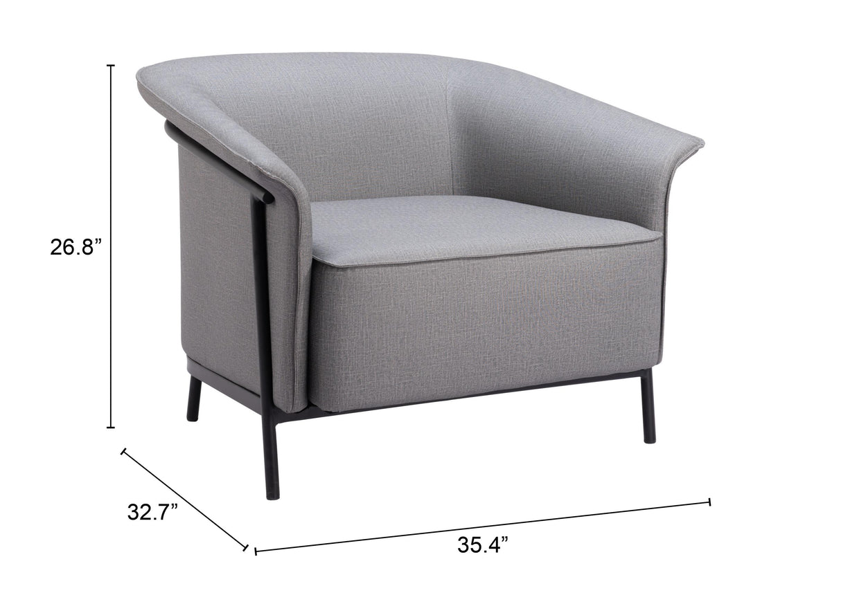 ZUO Burry Accent Chair Slate Gray