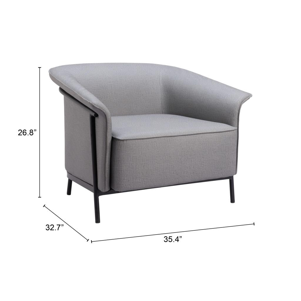 ZUO Burry Accent Chair Slate Gray