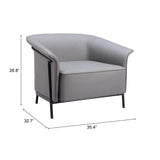 ZUO Burry Accent Chair Slate Gray