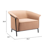 ZUO Burry Accent Chair Tan