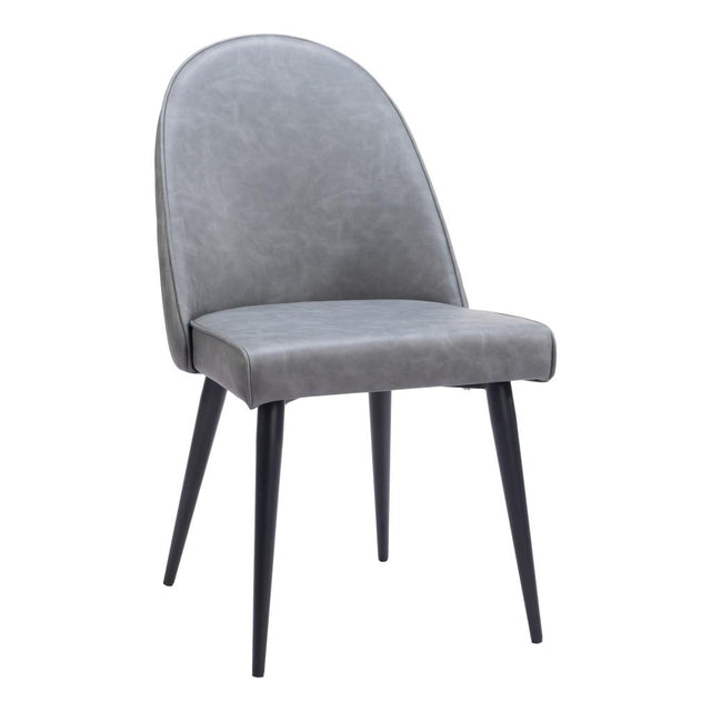 ZUO Silloth Armless Dining Chair (Set of 2) Gray