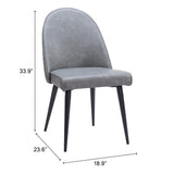 ZUO Silloth Armless Dining Chair (Set of 2) Gray