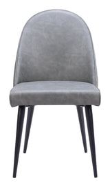 ZUO Silloth Armless Dining Chair (Set of 2) Gray