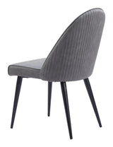 ZUO Silloth Armless Dining Chair (Set of 2) Gray