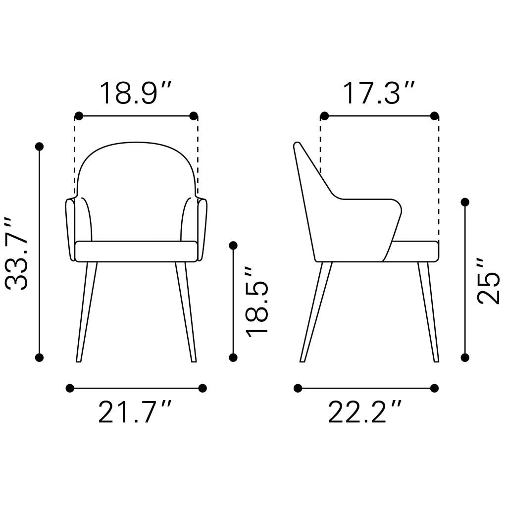 ZUO Silloth Dining Chair Brown