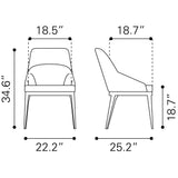 ZUO Ayr Dining Chair (Set of 2) Slate Gray