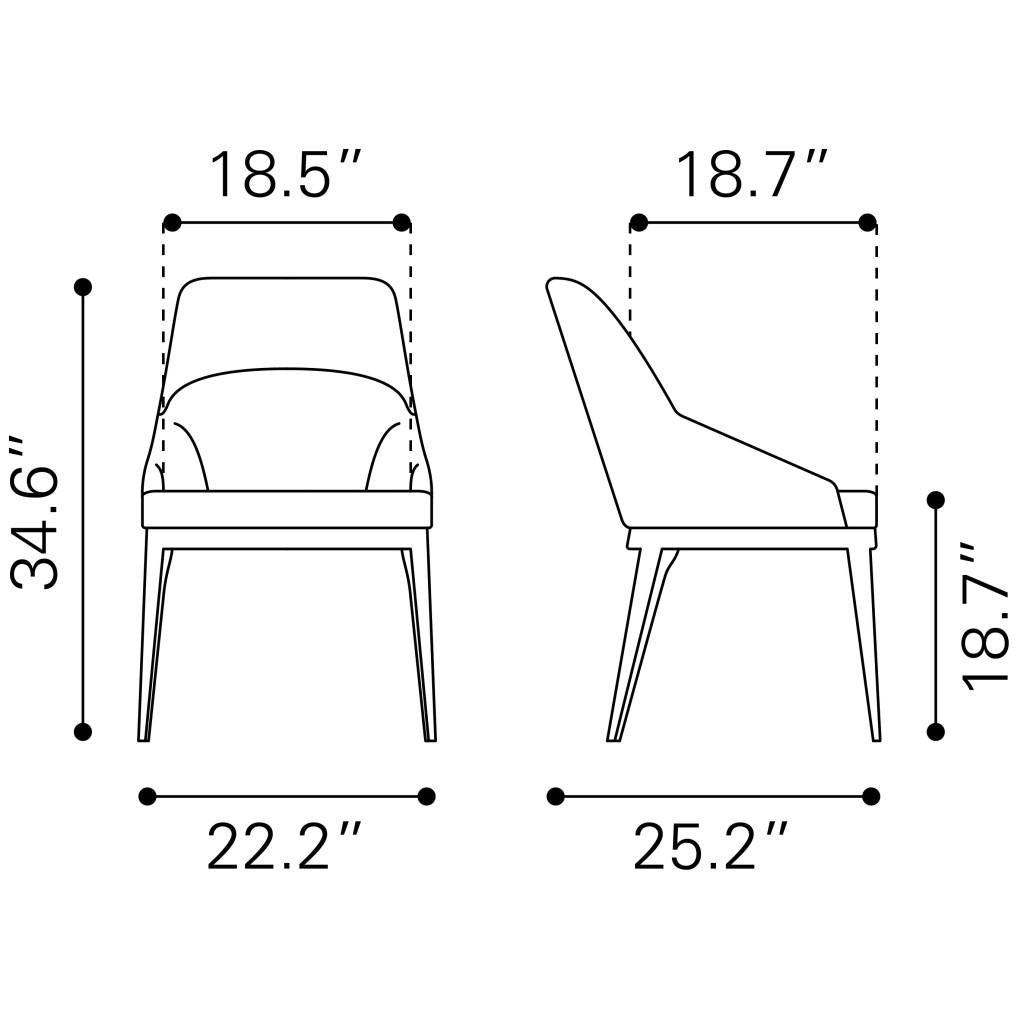 ZUO Ayr Dining Chair (Set of 2) Tan