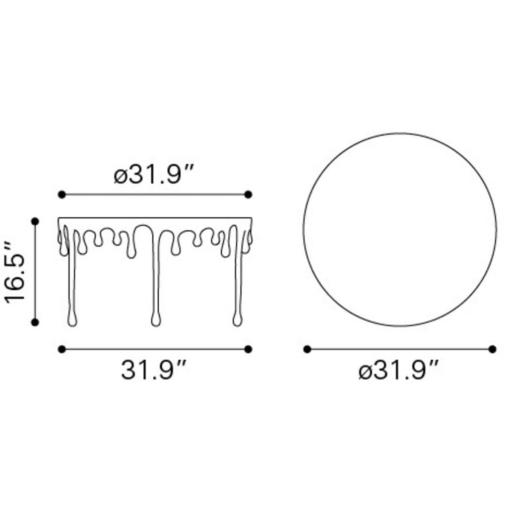 ZUO Drip Coffee Table Antique Brass