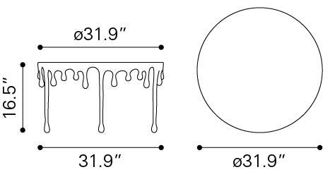 ZUO Drip Coffee Table Antique Brass