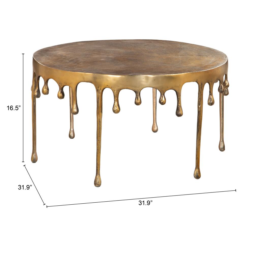 ZUO Drip Coffee Table Antique Brass