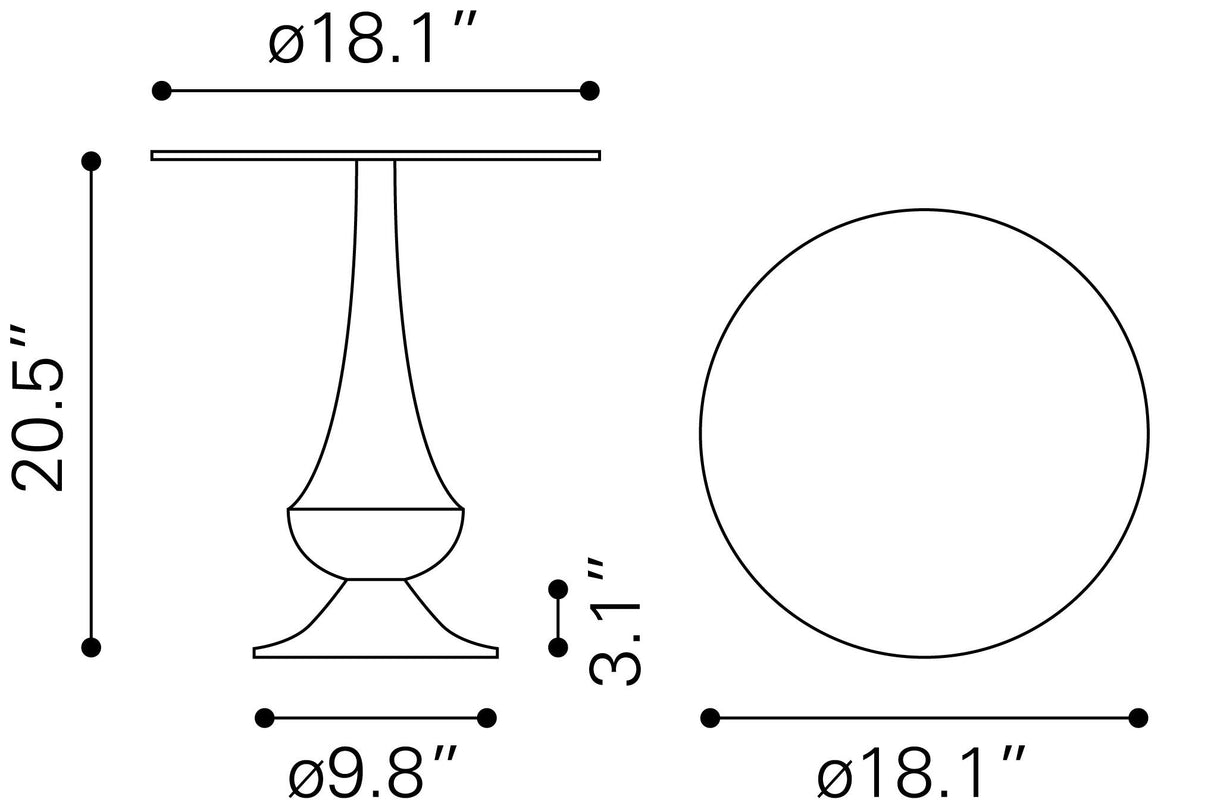 ZUO Tasse Side Table Black