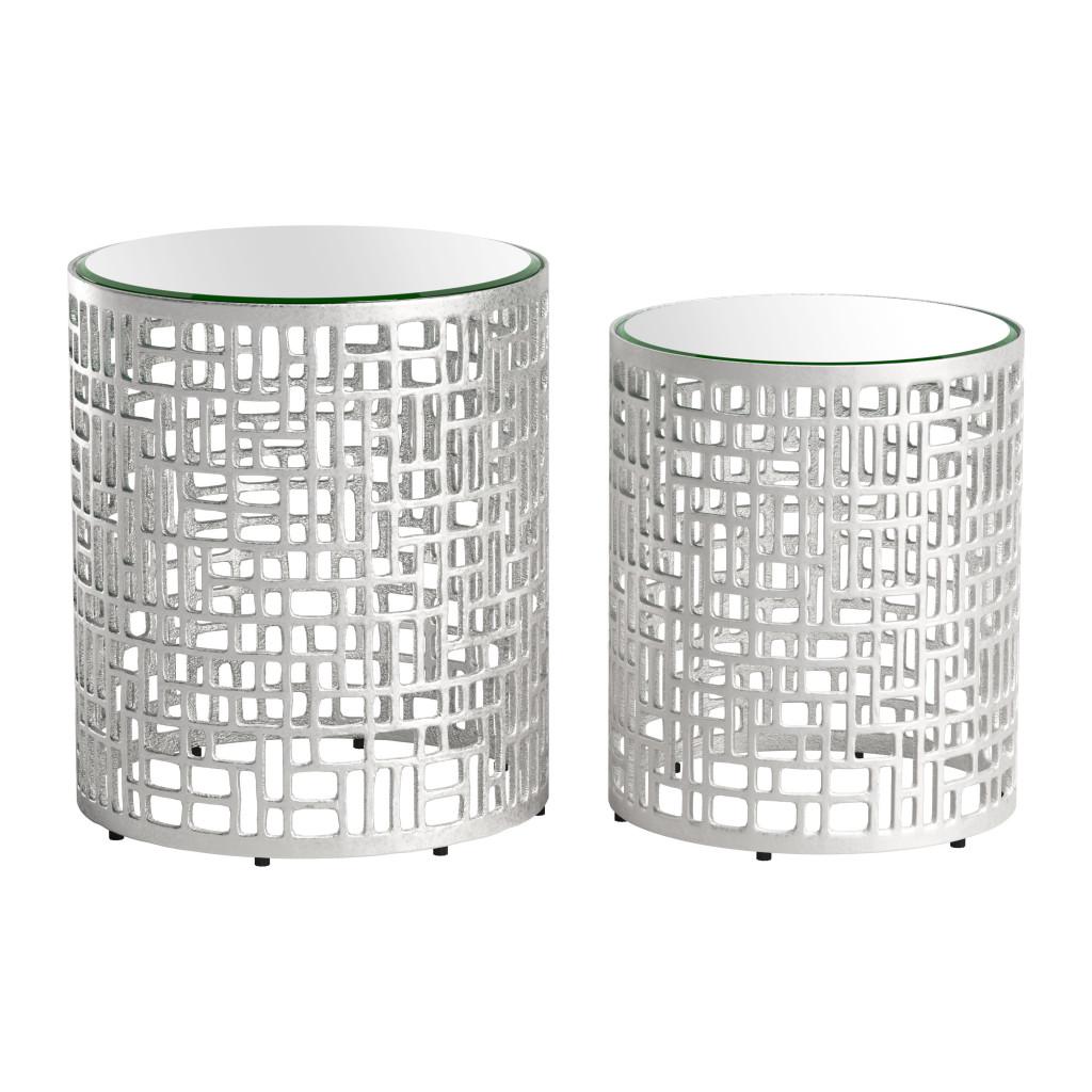 ZUO Reden Side Table Set (2-Piece) Silver