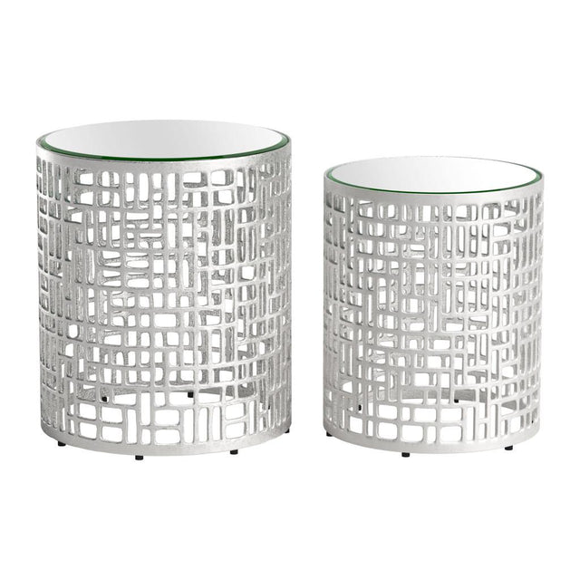 ZUO Reden Side Table Set (2-Piece) Silver