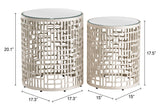 ZUO Reden Side Table Set (2-Piece) Silver
