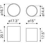 ZUO Reden Side Table Set (2-Piece) Silver