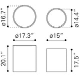 ZUO Reden Side Table Set (2-Piece) Silver