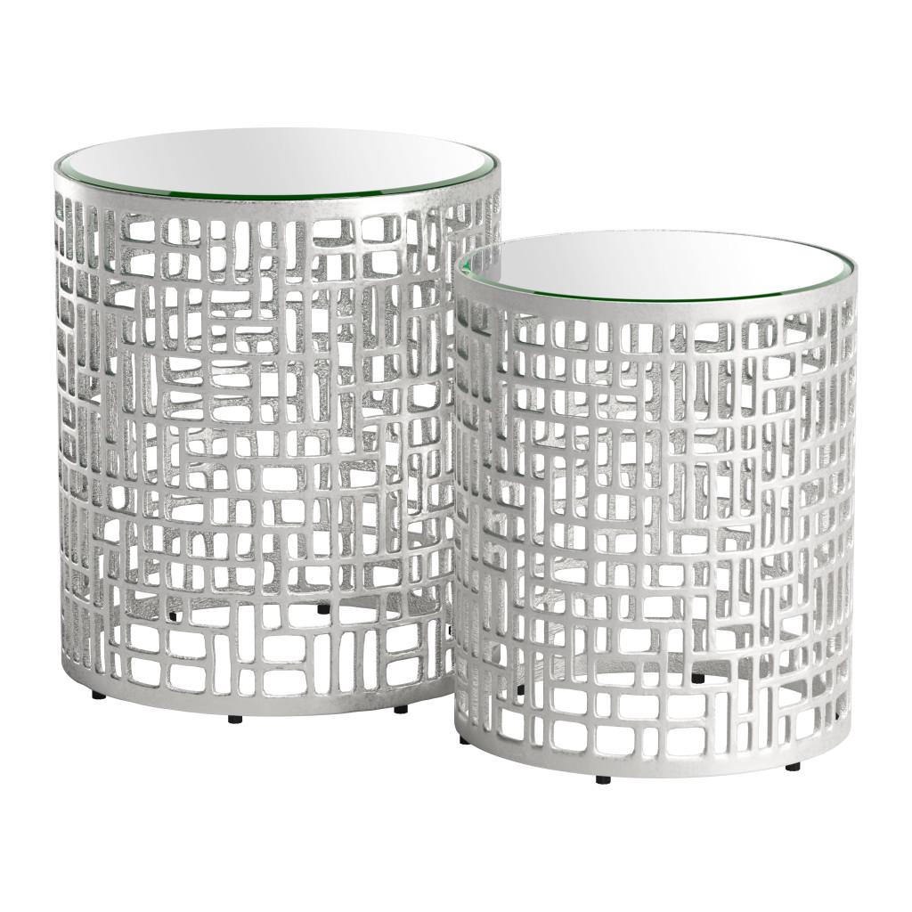ZUO Reden Side Table Set (2-Piece) Silver