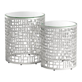 ZUO Reden Side Table Set (2-Piece) Silver