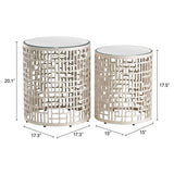ZUO Reden Side Table Set (2-Piece) Silver