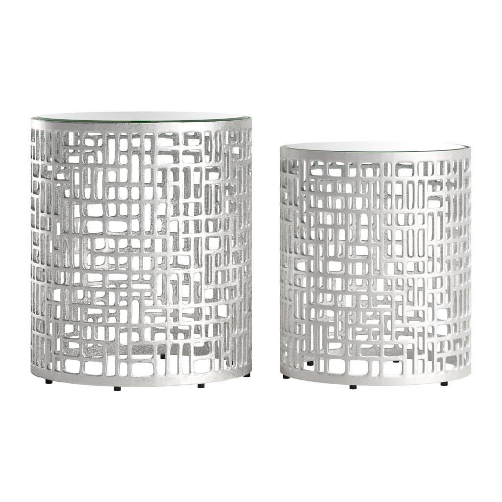 ZUO Reden Side Table Set (2-Piece) Silver