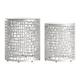 ZUO Reden Side Table Set (2-Piece) Silver