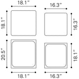 ZUO Brics Side Table Set (2-Piece) Multicolor