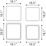 ZUO Brics Side Table Set (2-Piece) Multicolor