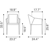 ZUO Andover Dining Chair (Set of 2) Slate Gray