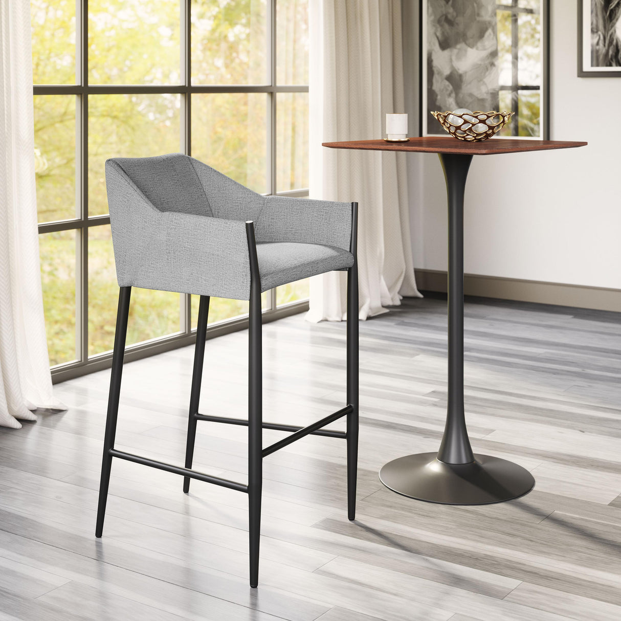 ZUO Andover Barstool Slate Gray
