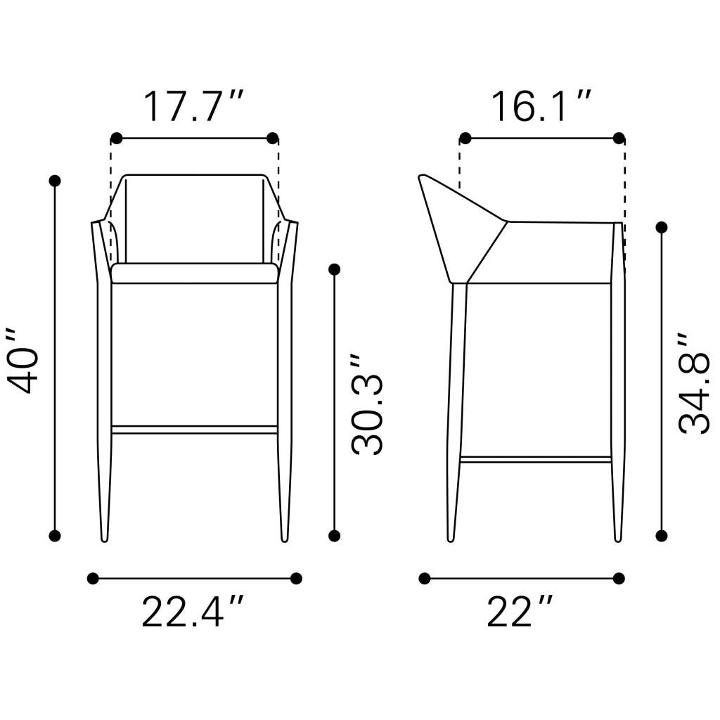 ZUO Andover Barstool Beige