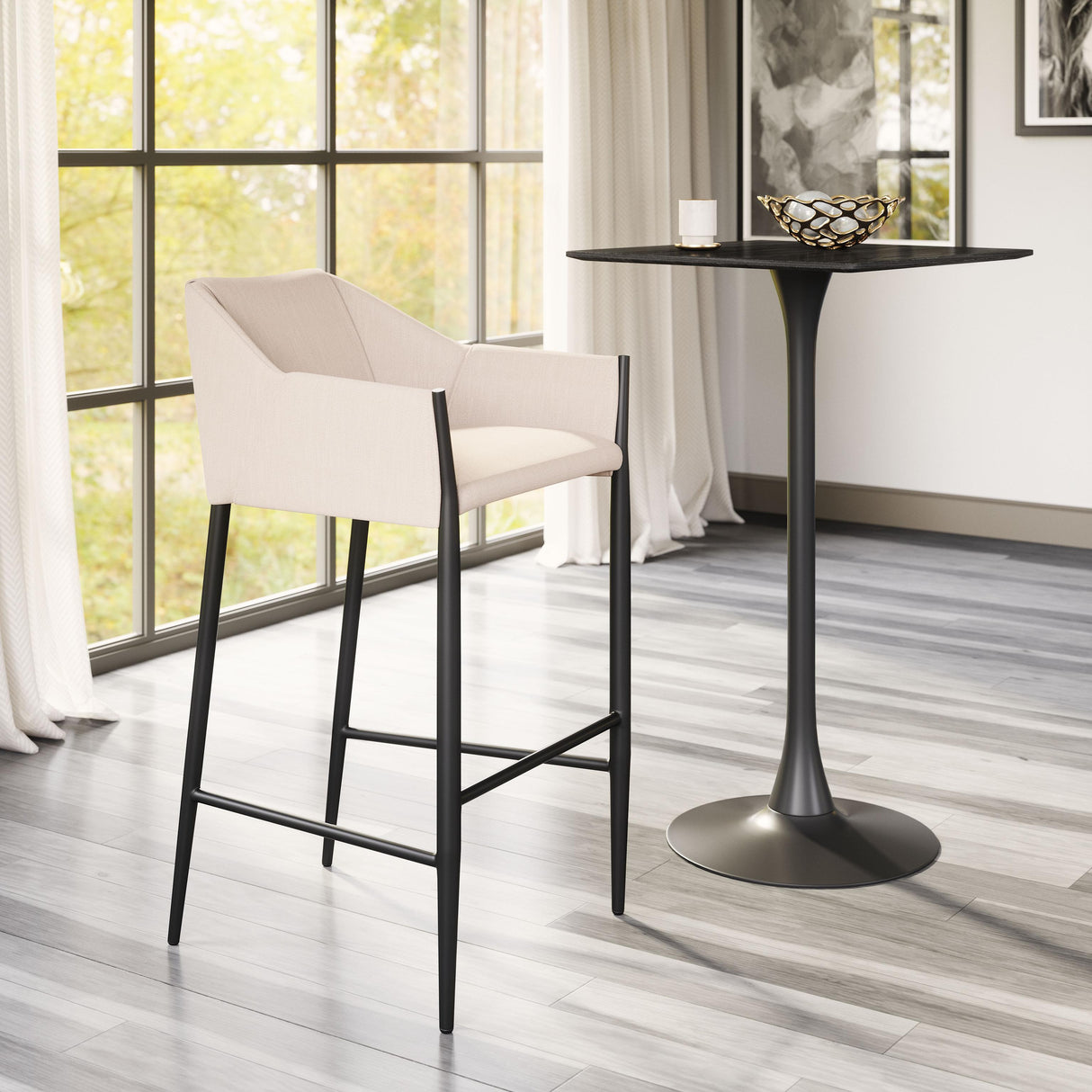 ZUO Andover Barstool Beige