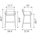 ZUO Bremor Barstool Slate Gray