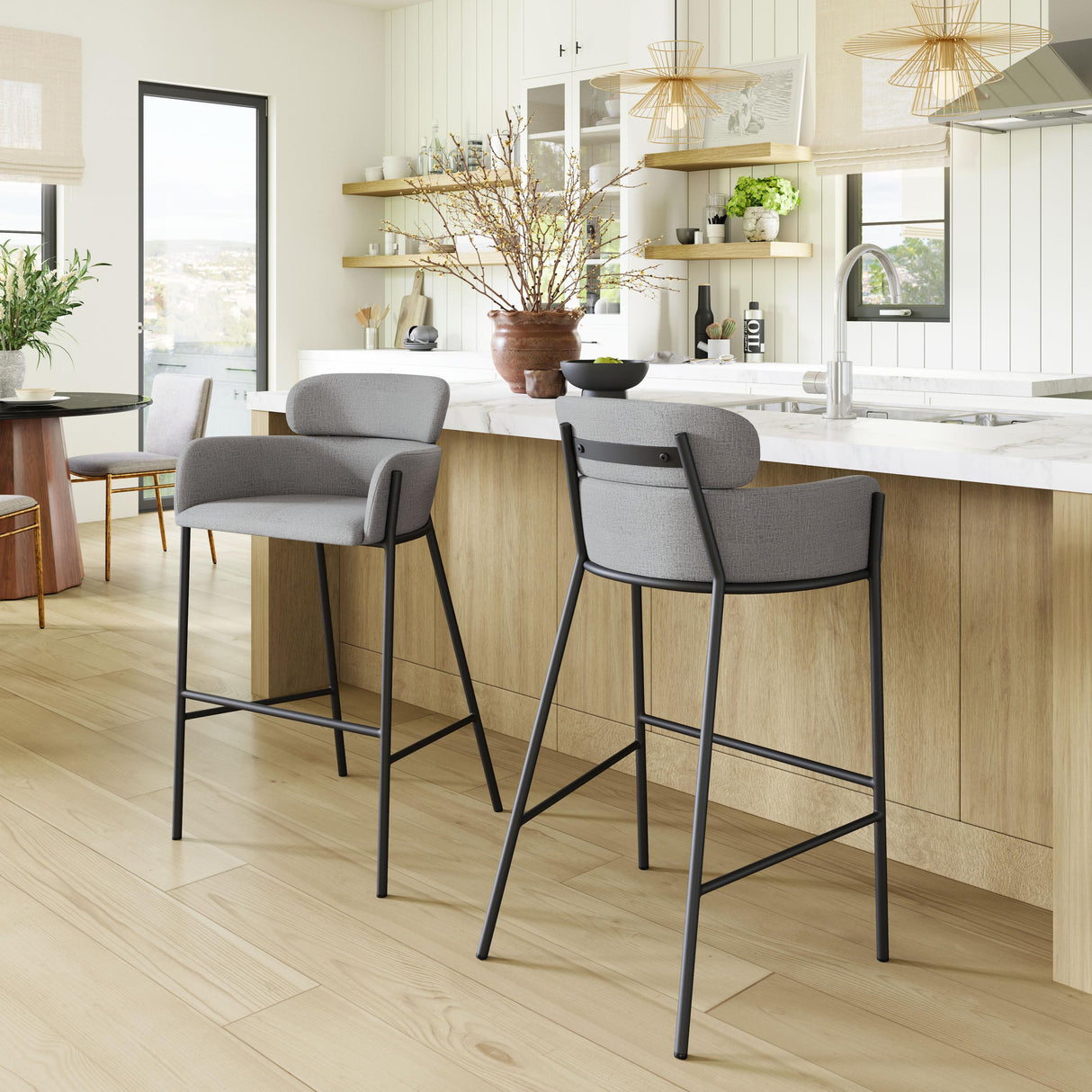 ZUO Bremor Barstool Slate Gray