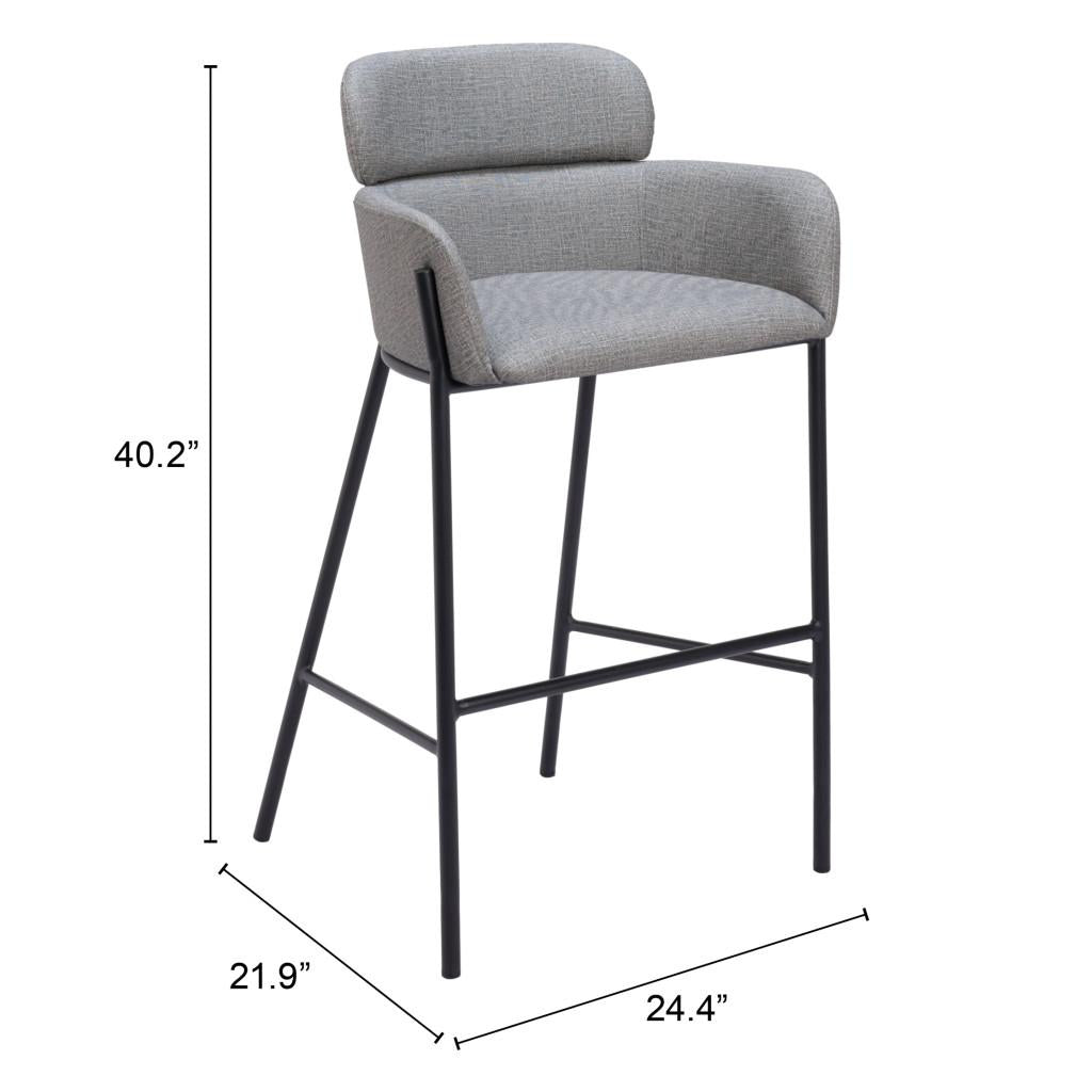 ZUO Bremor Barstool Slate Gray