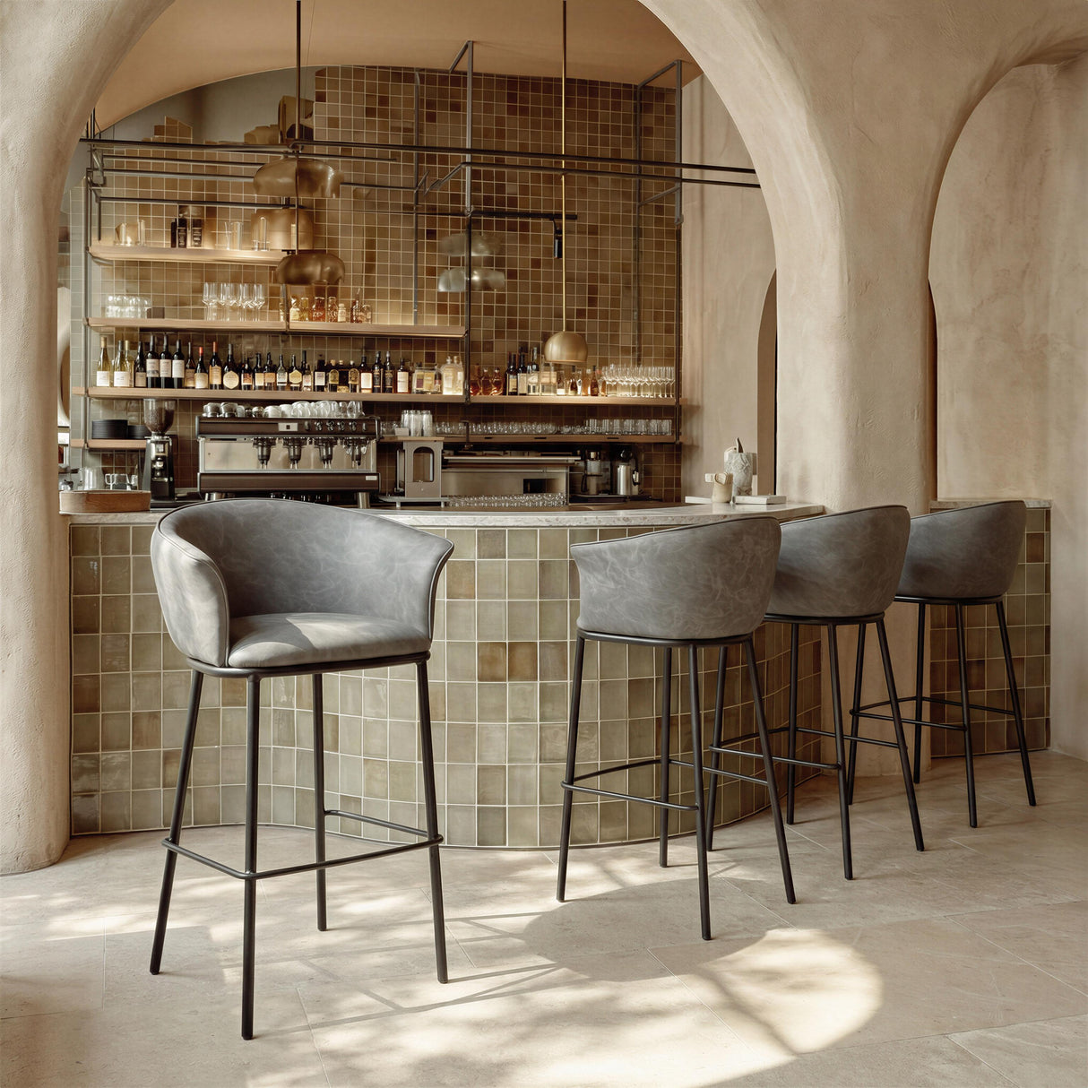 ZUO Garston Barstool Gray
