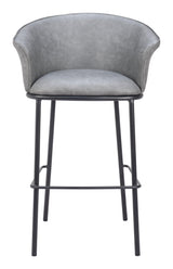 ZUO Garston Barstool Gray