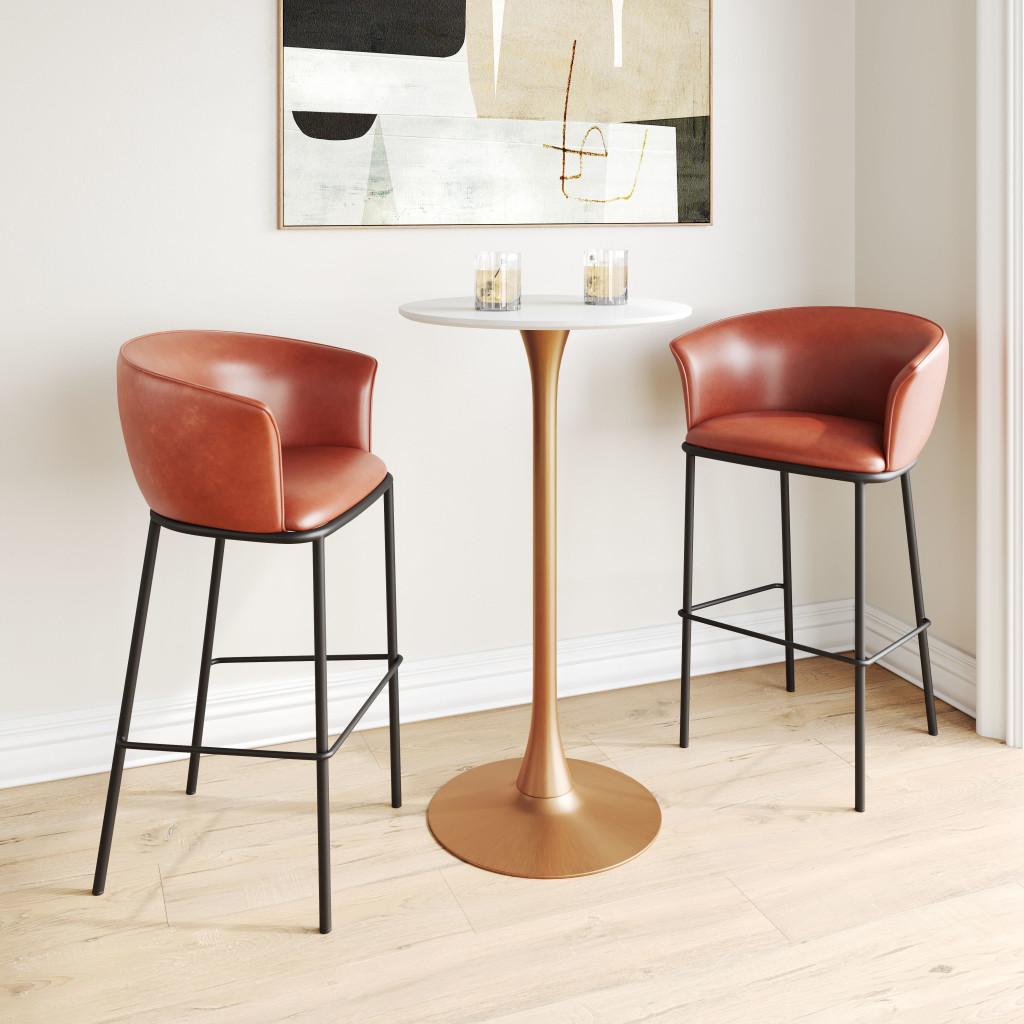 ZUO Garston Barstool Brown